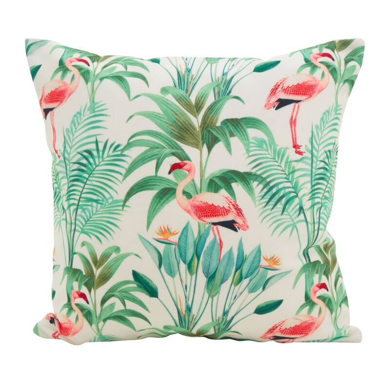 Flamingo Island Statement Poly Filled Throw Pillow