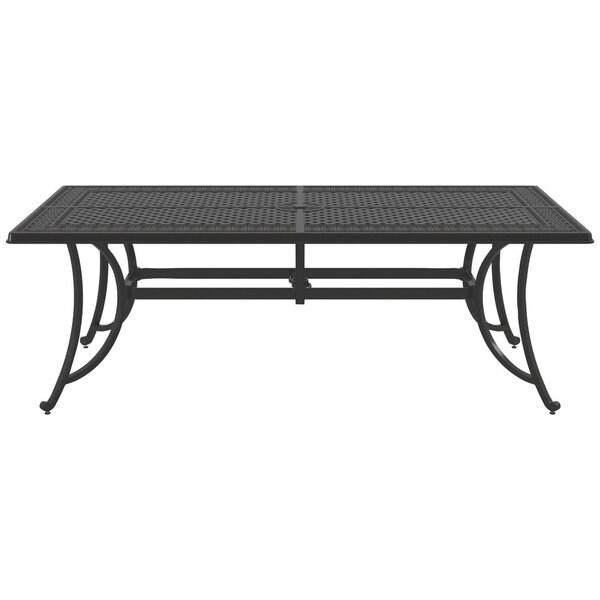 Havenside Home Ton Brown Outdoor Rectangular Dining Table With Umbrella Option