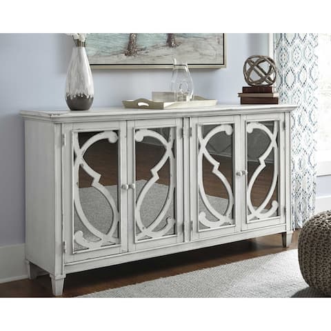 Mirimyn Antique White Vintage Casual Accent Cabinet