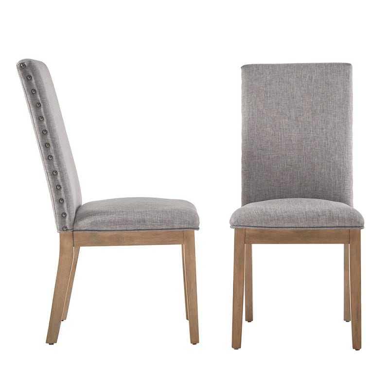 Benchwright Rustic X-Base Round Pine Wood Dining Set with Nail Head Chairs by iNSPIRE Q Artisan