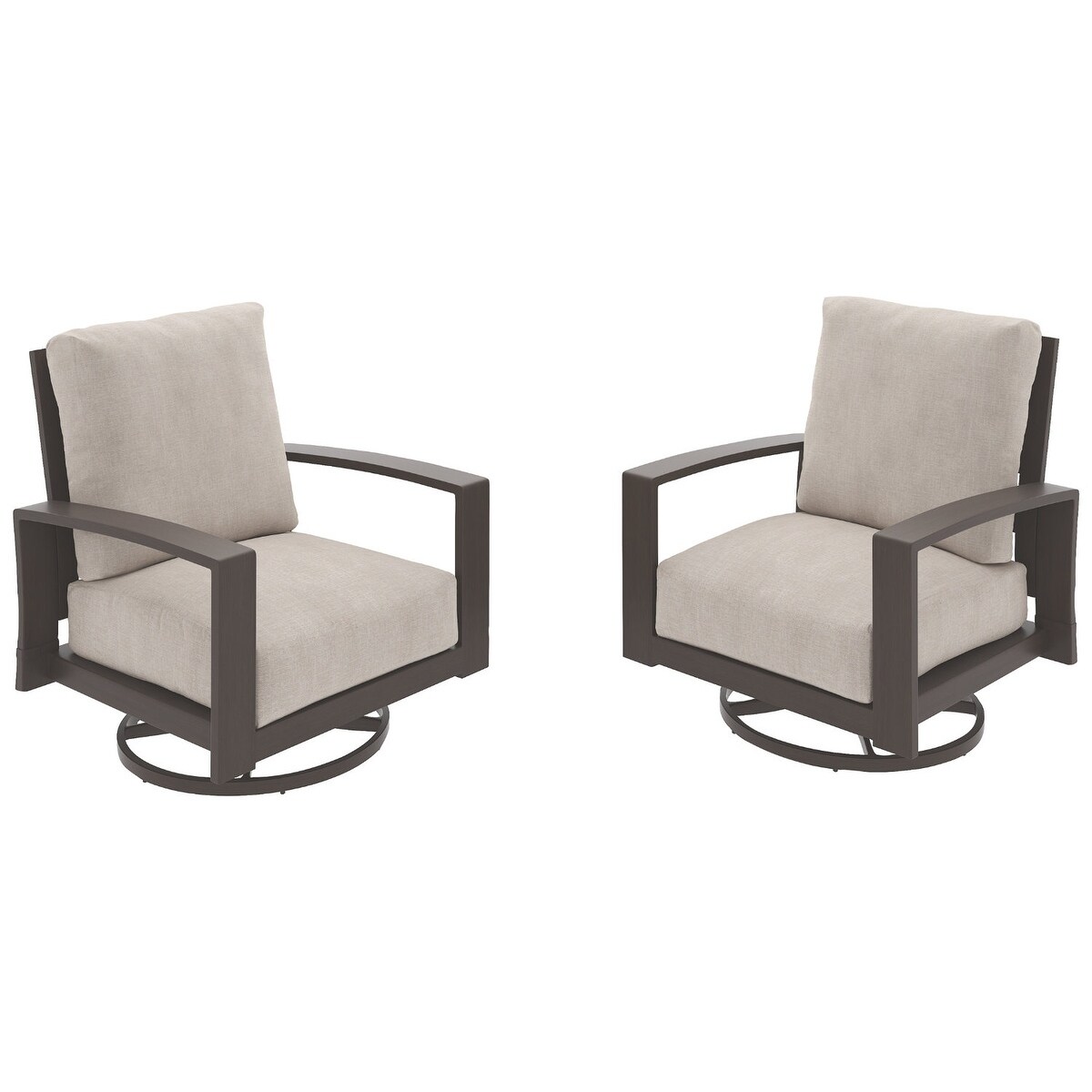 Shop Black Friday Deals On Cordova Reef Outdoor Swivel Chairs Set Of 2 Beige Overstock 20586445