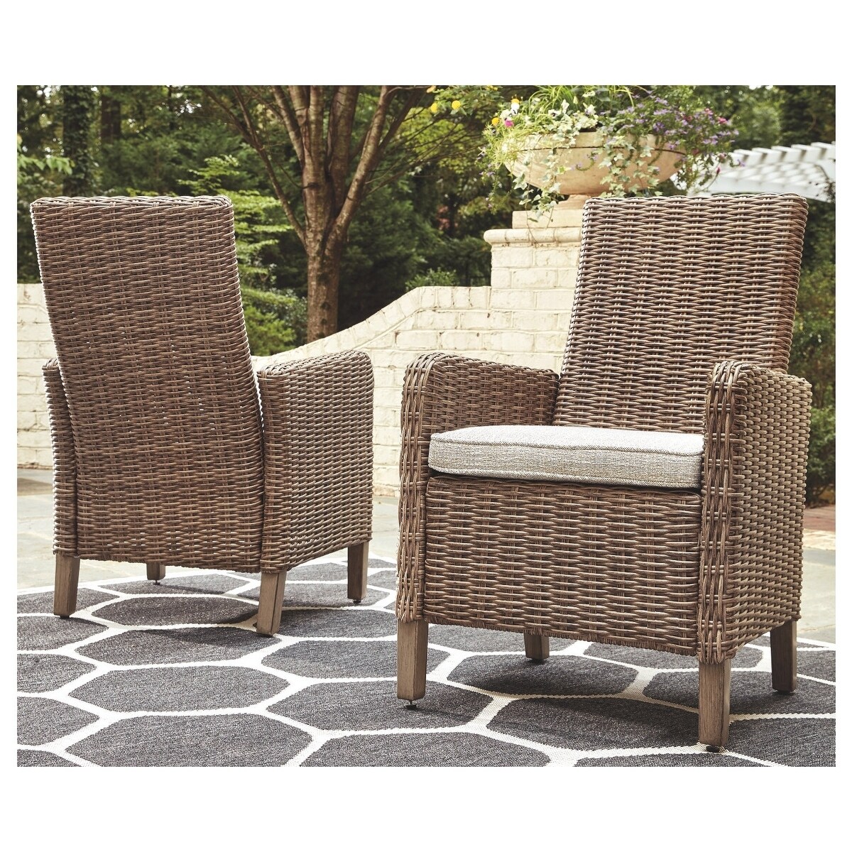 Shop Black Friday Deals On Beachcroft Outdoor Dining Chairs Set Of 2 Beige Overstock 20586501