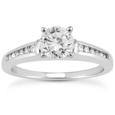 1 Carat TW Diamond Engagement Ring in 14K White Gold