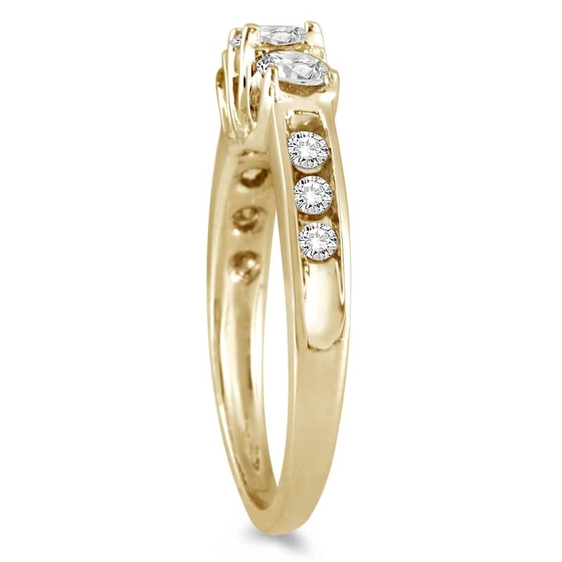 1 Carat TW Diamond Three Stone Ring in 10K Yellow Gold