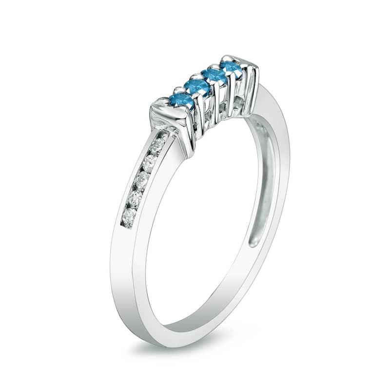 Auriya Round 1/5ctw Blue Diamond Wedding Band 14k Gold