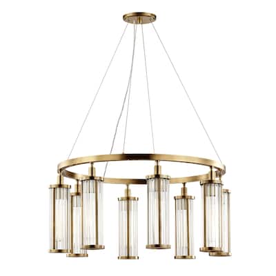 Hudson Valley Marley 8-light Aged Brass Pendant