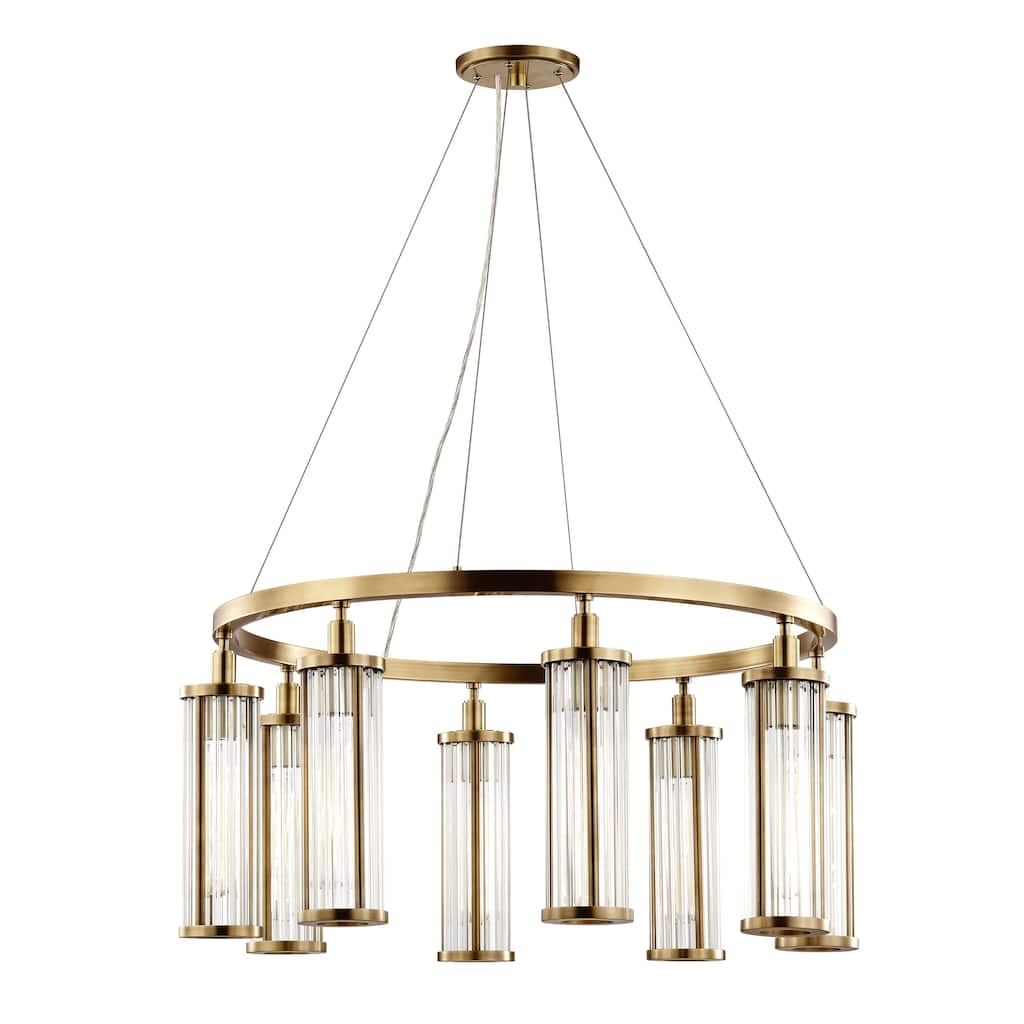 Hudson Valley Marley 8-light Aged Brass Pendant