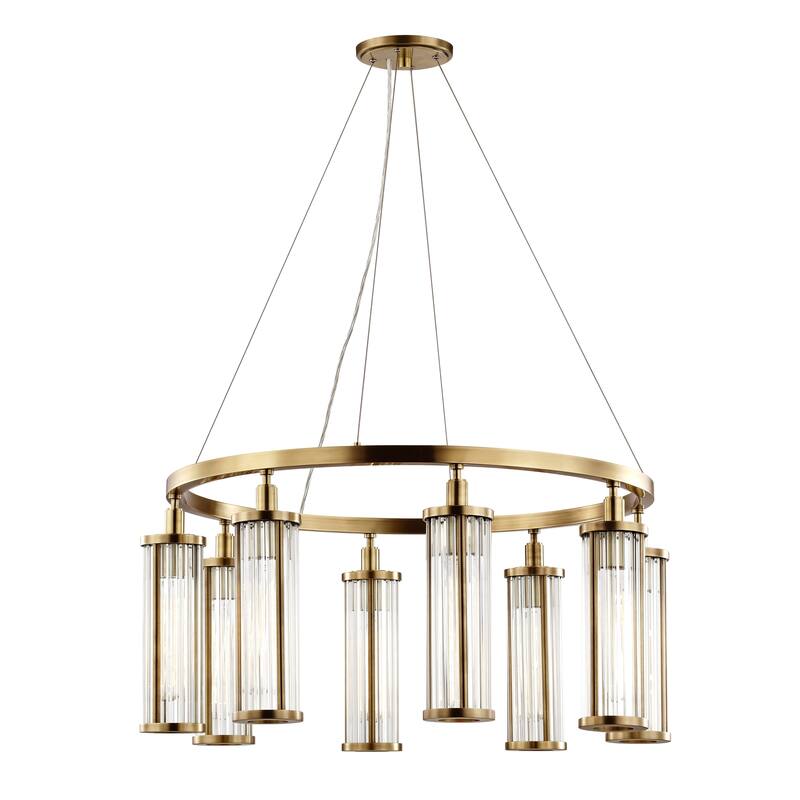 Hudson Valley Marley 8-light Aged Brass Pendant