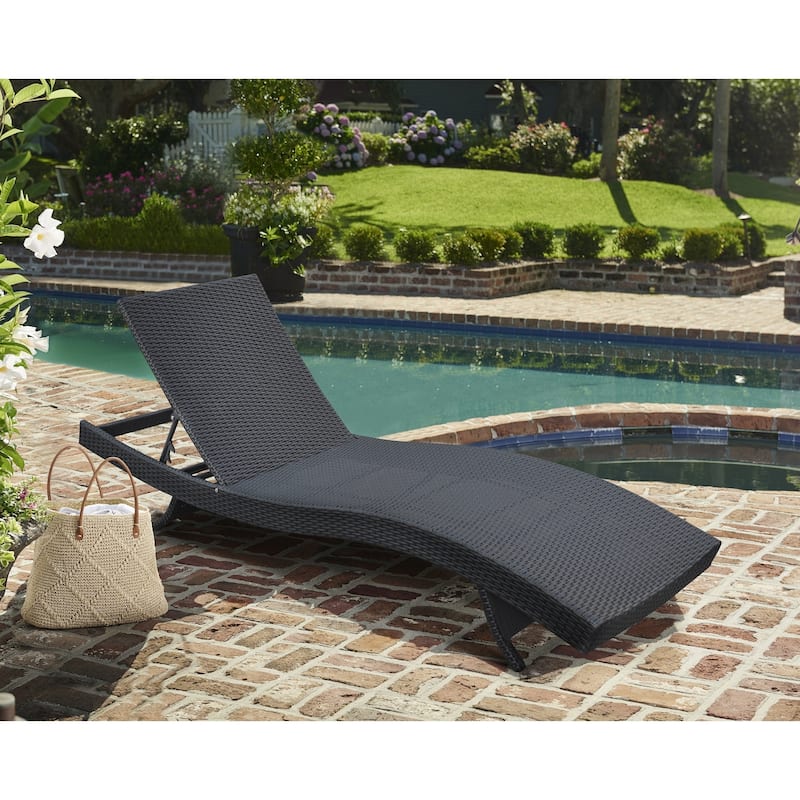 Armen Living Cabana Outdoor Adjustable Wicker Chaise Lounge Chair