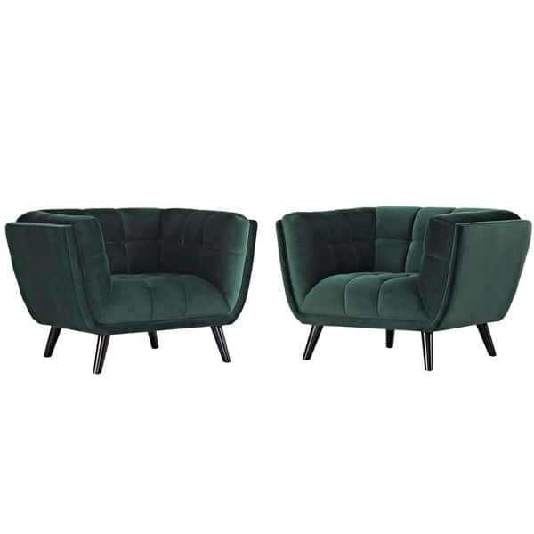 slide 1 of 15, Bestow 2 Piece Velvet Armchair Set