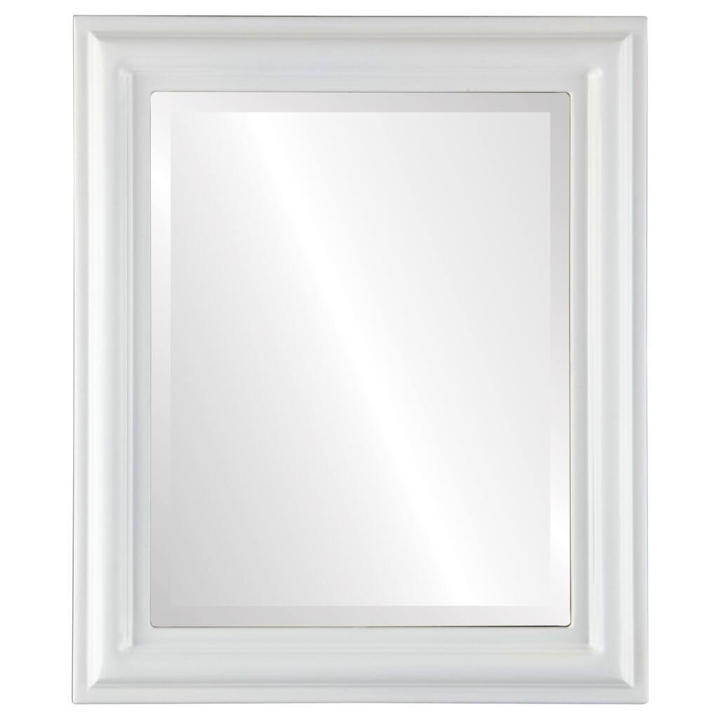 Philadelphia Framed Rectangle Mirror in Linen White