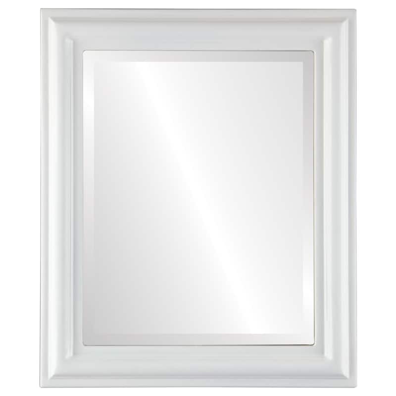 Philadelphia Framed Rectangle Mirror in Linen White
