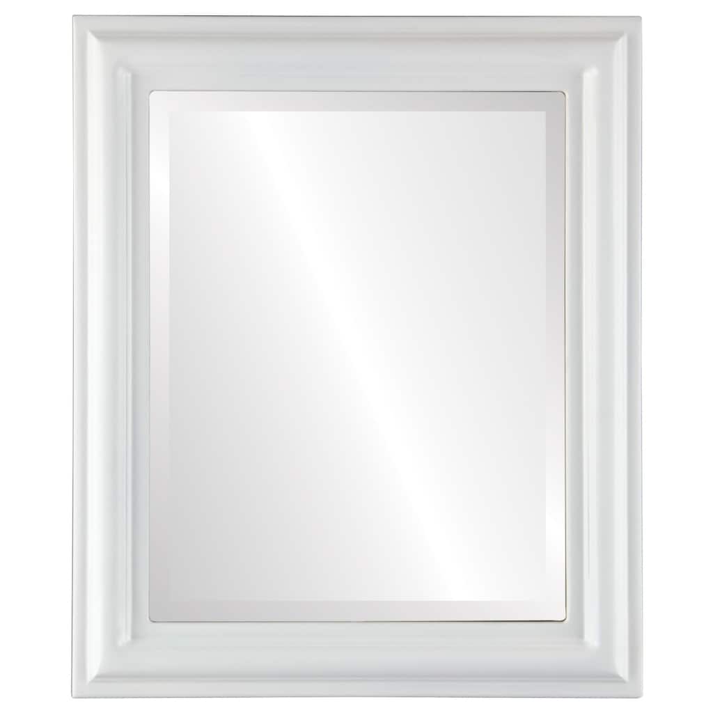 Philadelphia Framed Rectangle Mirror in Linen White