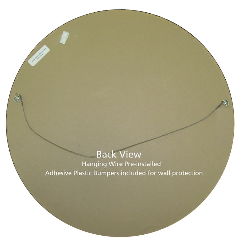 Hamilton Framed Round Mirror in Linen White with Gold Lip
