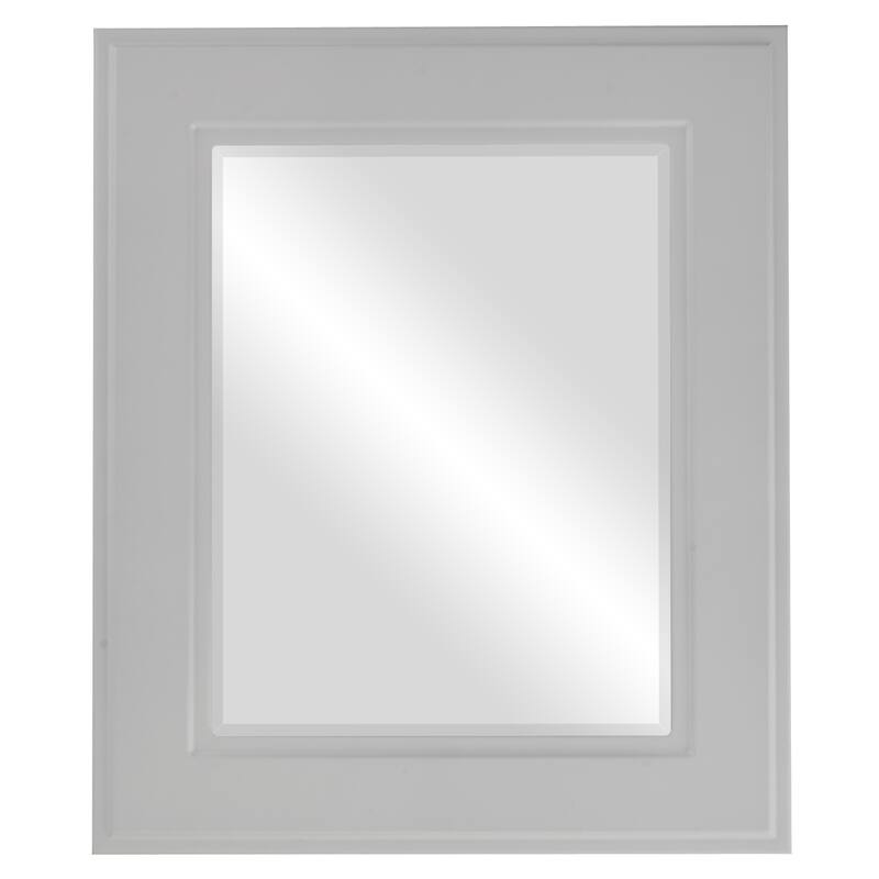 Montreal Framed Rectangle Mirror in Linen White