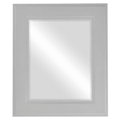 Montreal Framed Rectangle Mirror in Linen White