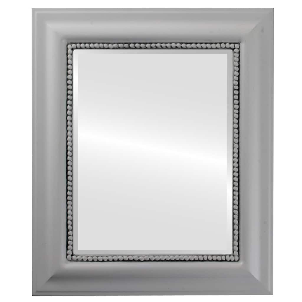 Heritage Framed Rectangle Mirror in Linen White