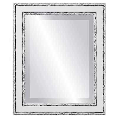 Monticello Framed Rectangle Mirror in Linen White