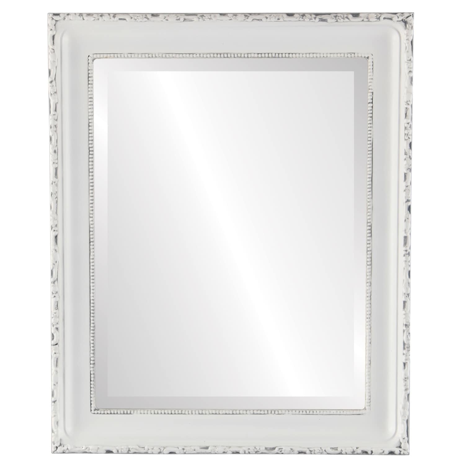 Rectangle Beveled Wall Mirror for Home Decor Jefferson Style Antique Wh - 1