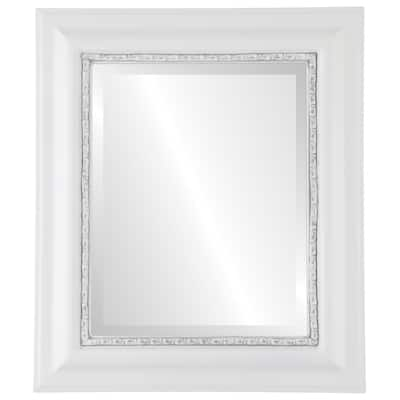 Chicago Framed Rectangle Mirror in Linen White