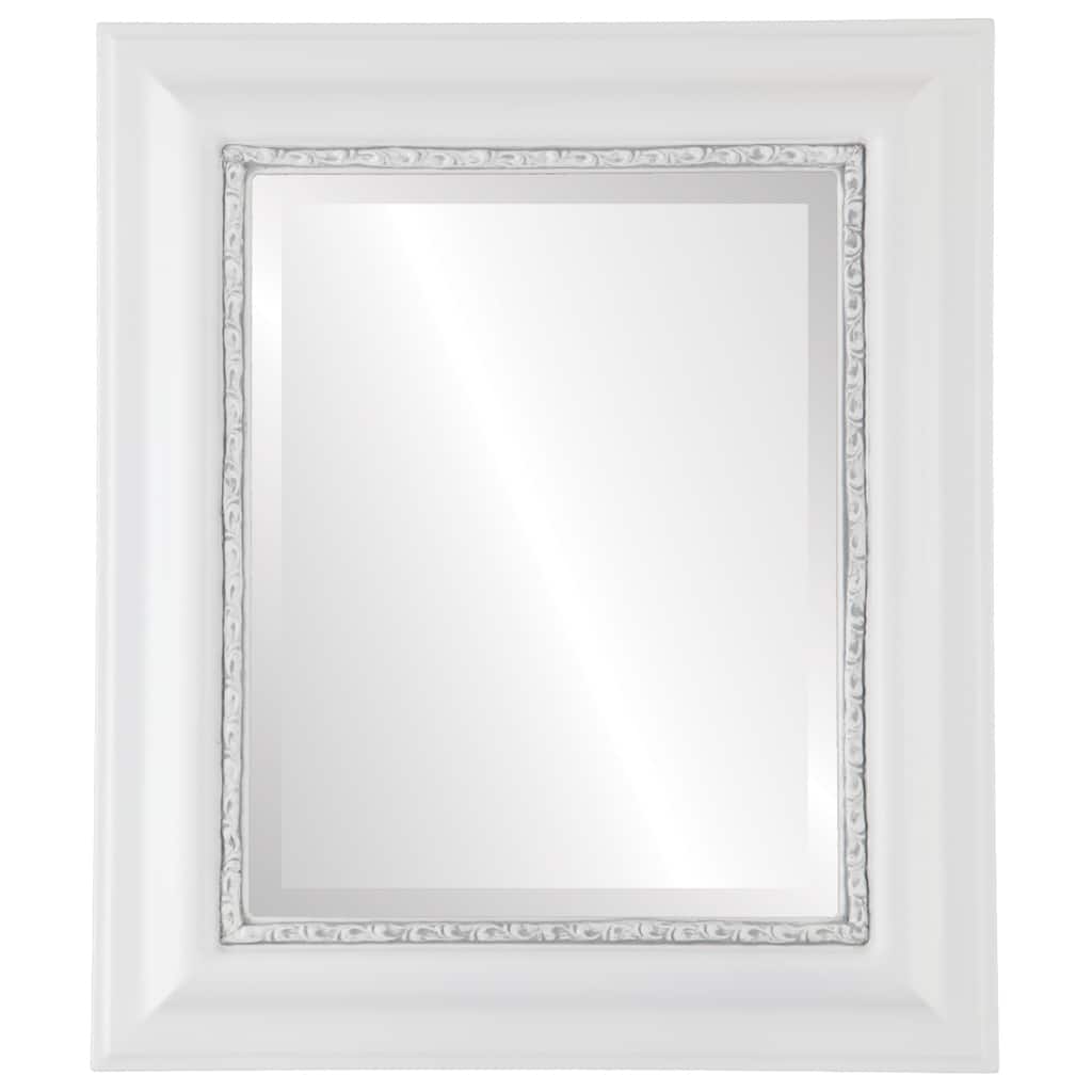 Chicago Framed Rectangle Mirror in Linen White