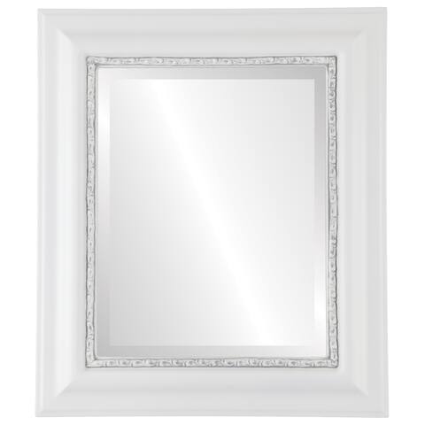 Chicago Framed Rectangle Mirror in Linen White