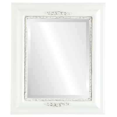 Boston Framed Rectangle Mirror in Linen White