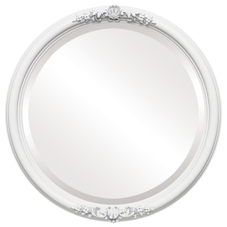 Contessa Framed Round Mirror in Linen White