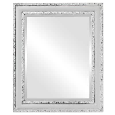 Dorset Framed Rectangle Mirror in Linen White