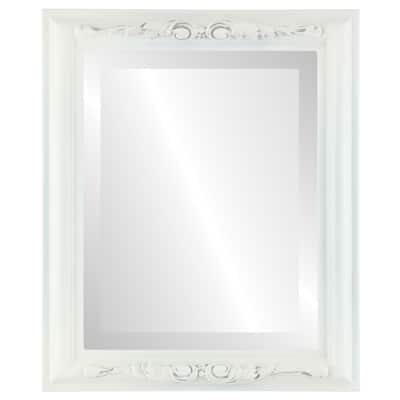Florence Framed Rectangle Mirror in Linen White
