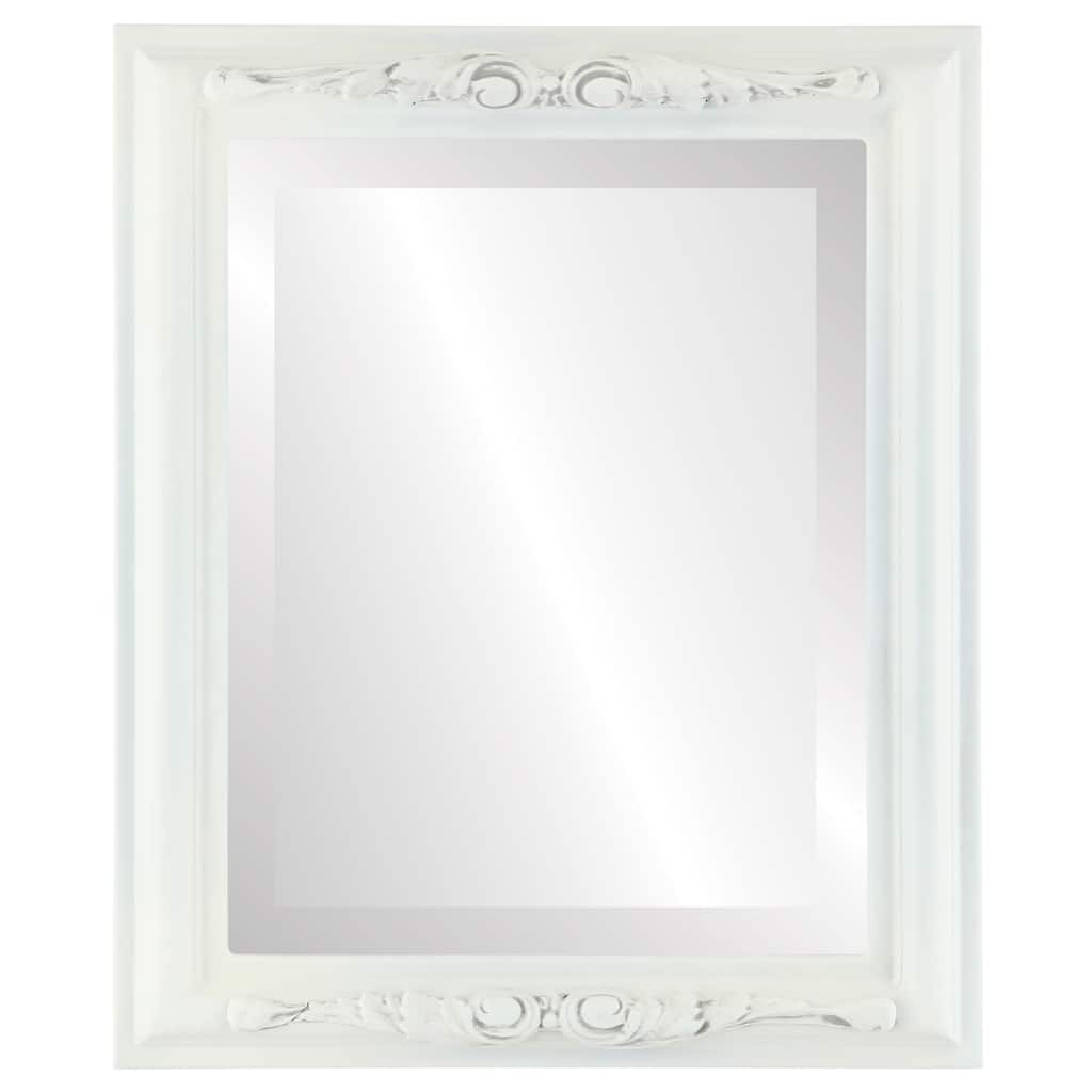 Florence Framed Rectangle Mirror in Linen White