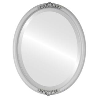 Contessa Framed Oval Mirror in Linen White