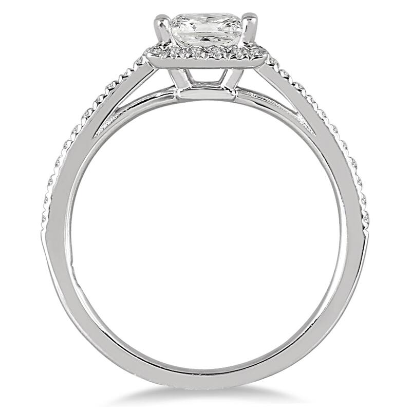 1/2 Carat TW Princess Cut Diamond Engagement Ring in 14K White Gold