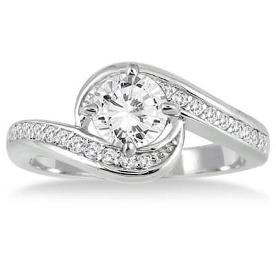 AGS Certified 1 1/4 Carat TW Diamond Engagement Ring in 14K White Gold (J-K Color, I2-I3 Clarity)