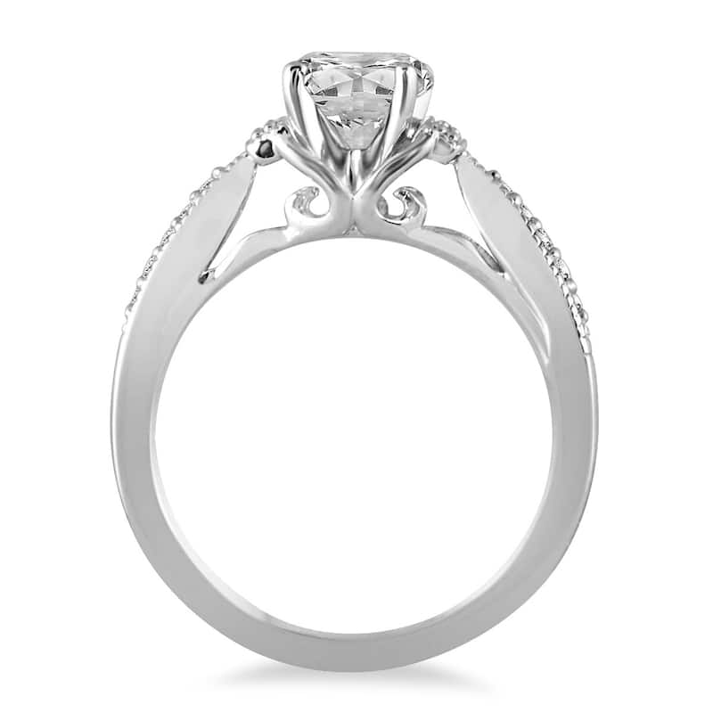 AGS Certified 1 1/10 Carat TW Diamond Engagement Ring in 14K White Gold (J-K Color, I2-I3 Clarity)