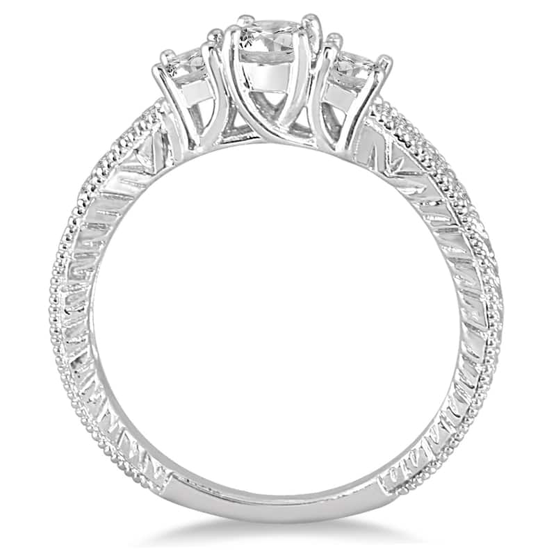1/2 Carat TW Diamond Three Stone Ring in 10K White Gold
