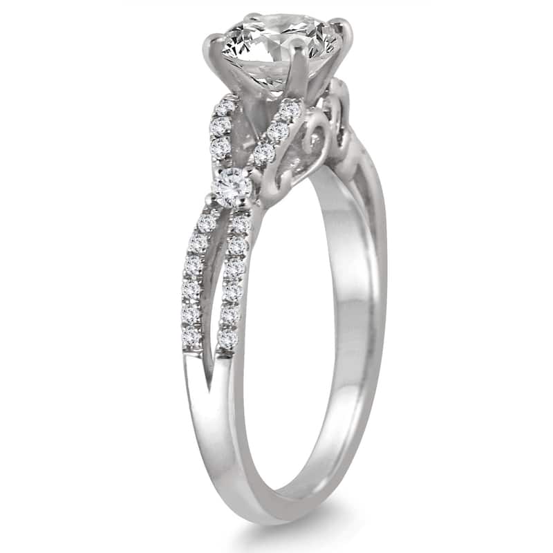 AGS Certified 1 1/4 Carat TW Diamond Engagement Ring in 14K White Gold (J-K Color, I2-I3 Clarity)
