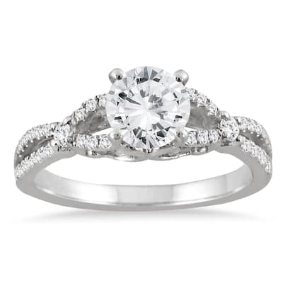 AGS Certified 1 1/4 Carat TW Diamond Engagement Ring in 14K White Gold (J-K Color, I2-I3 Clarity)