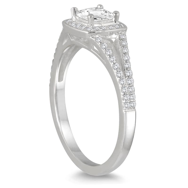 5/8 Carat TW Princess Cut Diamond Engagement Ring in 14K White Gold