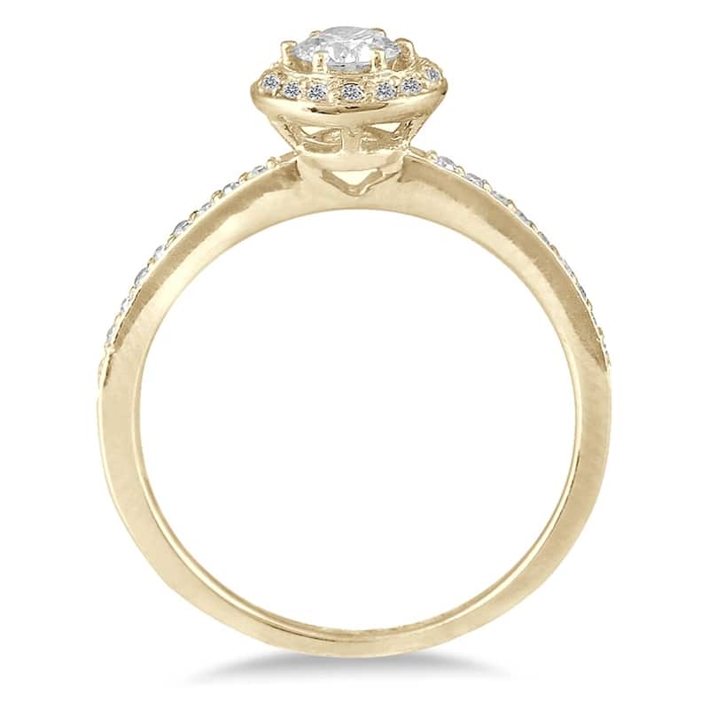 1/2 Carat TW Diamond Halo Ring in 14K Yellow Gold