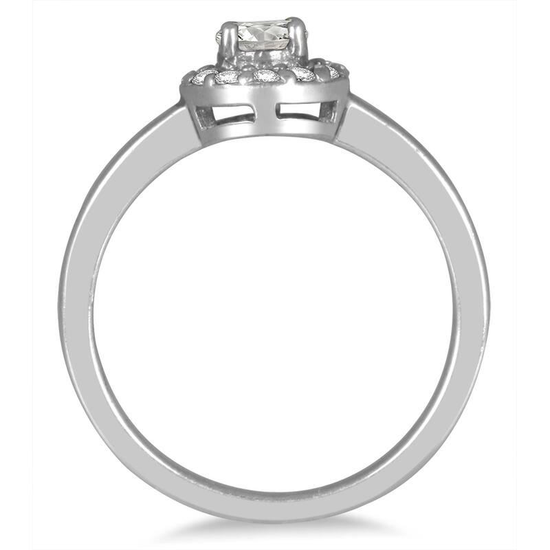 1/2 Carat TW Diamond Halo Engagement Ring in 10K White Gold