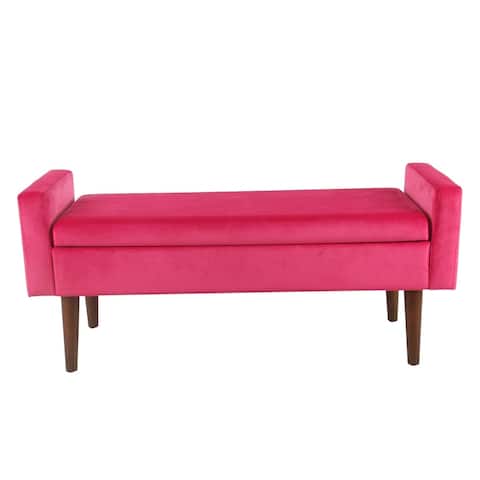 Carson Carrington Hamn Velvet Storage Bench - Pink