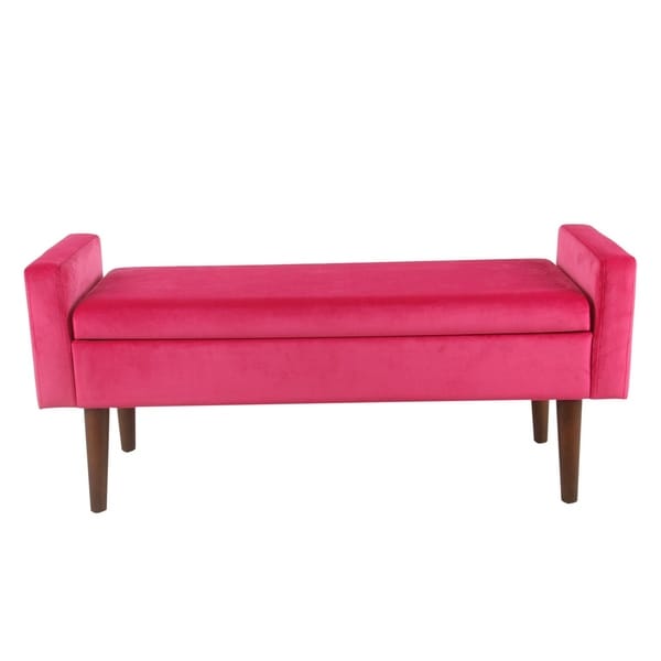 Shop Carson Carrington Hamn Velvet Storage Bench Pink