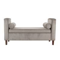 Carson Carrington Hamn Velvet Storage Bench - Gray
