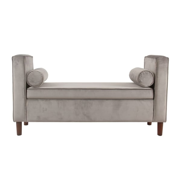 Shop Carson Carrington Hamn Velvet Storage Bench Gray