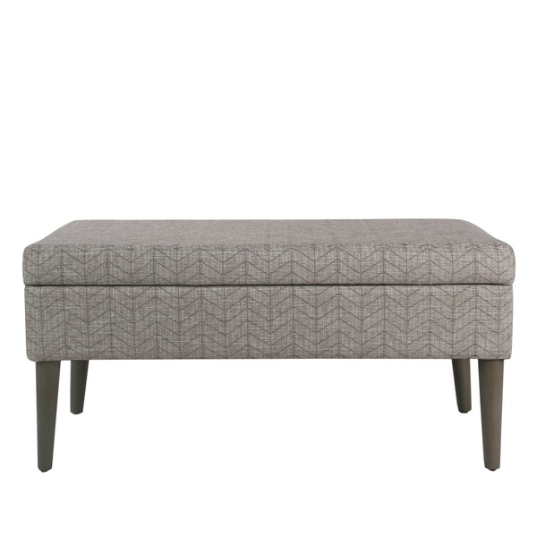 Shop Homepop Mid-Century Storage Bench - Textured Gray - On Sale - Free