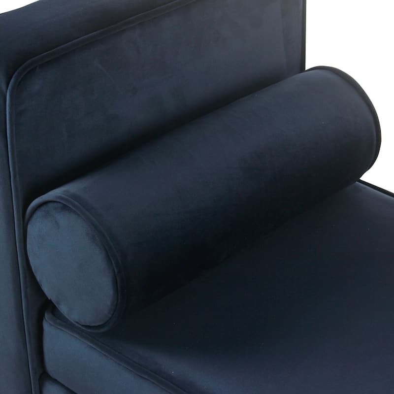 Carson Carrington Hamn Velvet Storage Bench - Dark Navy