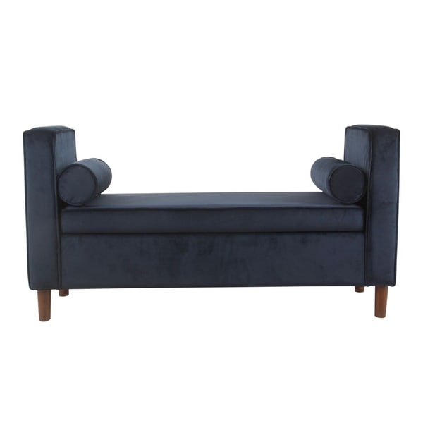 Shop Carson Carrington Hamn Velvet Storage Bench Dark