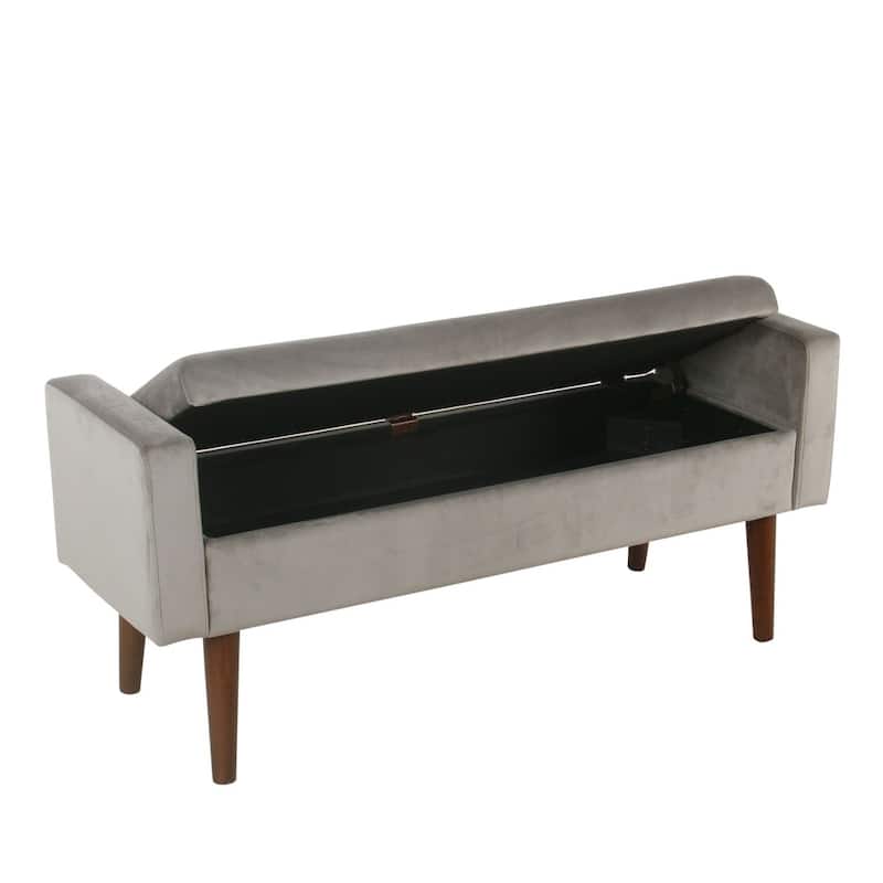 Carson Carrington Hamn Velvet Storage Bench - Gray