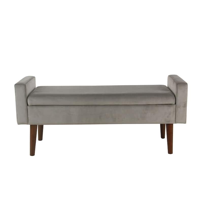 Carson Carrington Hamn Velvet Storage Bench - Gray